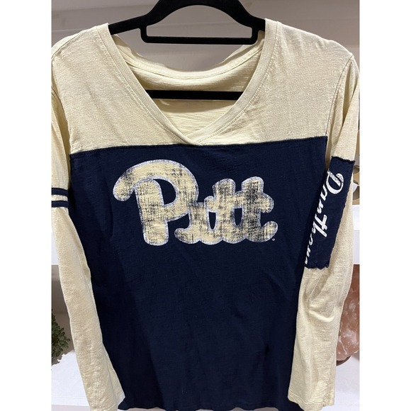 Campus Heritage Tops - Heritage Collection Long Sleeve Shirt Womens Large Navy Pitt Panthers NCAA